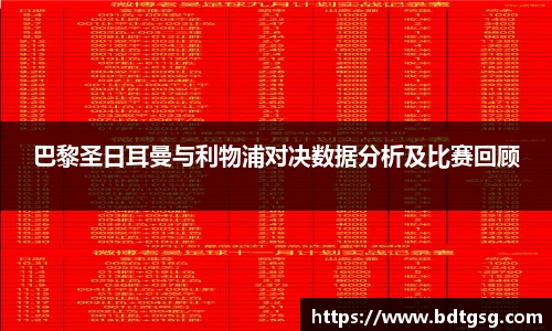巴黎圣日耳曼与利物浦对决数据分析及比赛回顾